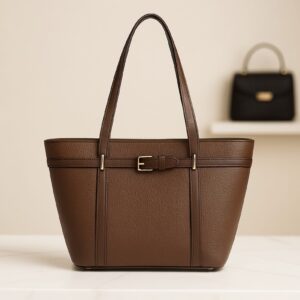 Home buckle tote (brown)